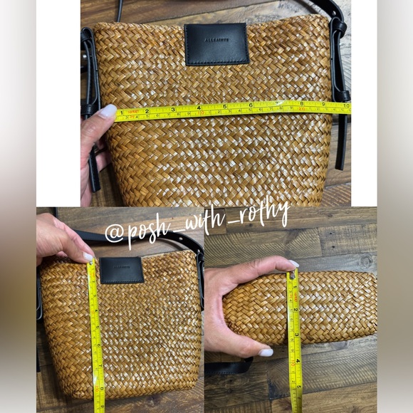All Saints Ebro Straw Crossbody Bag - Picture 10 of 12